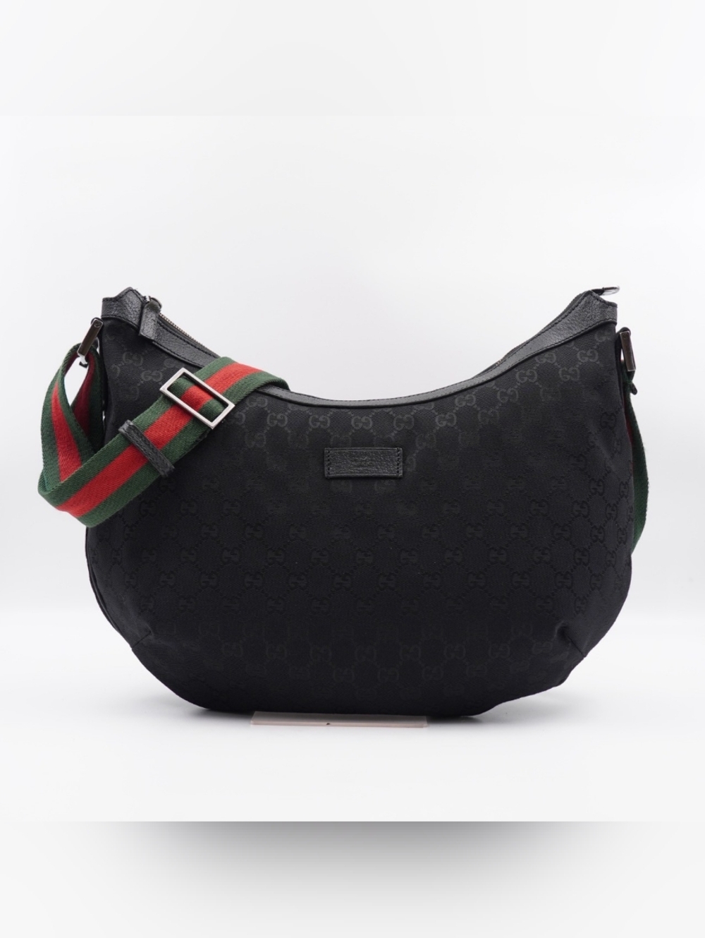 CH13 💗 Gucci GG Monogram Web halfmoon Large Crossbody